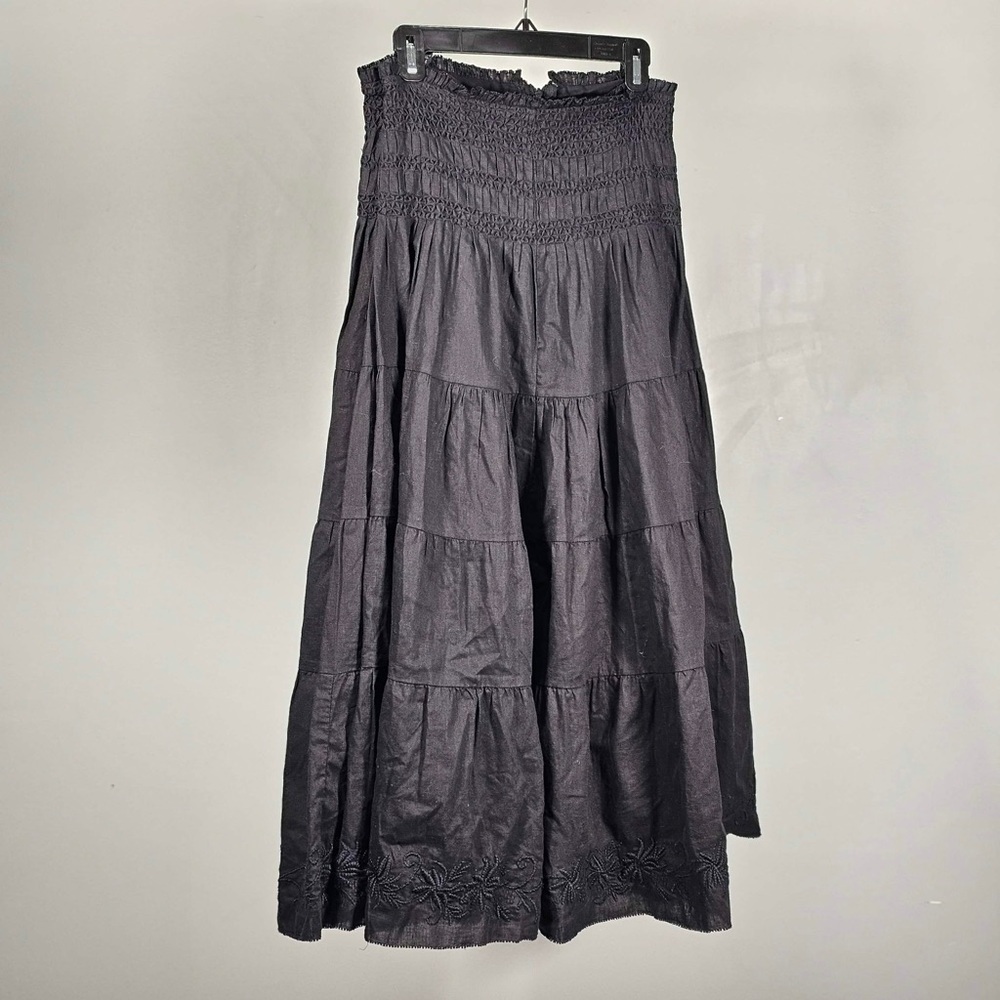 EUC Ralph Lauren tiered  Black Maxi Skirt 22